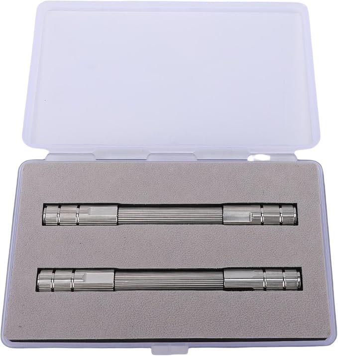 Fabater Double Ended Pin Vise, 2 Pcs 4.7in Stainless Steel Compact Hand Drill, Wire Twisting Tool with Storage Box and Non Slip Grip for Jewelry Making, Watch Repair and DIY Projects