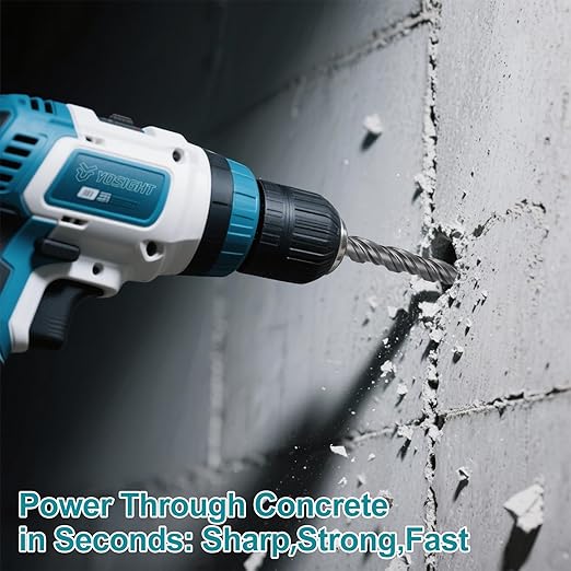 3/16 Inch x 6 Inch SDS Plus Rotary Hammer Drill Bit, Cross Tip Double Threaded Carbide Tipped for Concrete, Brick, and Stone (3/16" x 3.5" x 6")