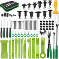 GOOACC 238Pcs Trim Removal Tool, Auto Push Pin Bumper Retainer Clip Set Fastener Terminal Remover Tool Adhesive Cable Clips Kit Car Panel Radio Removal Auto Clip Pliers, Green