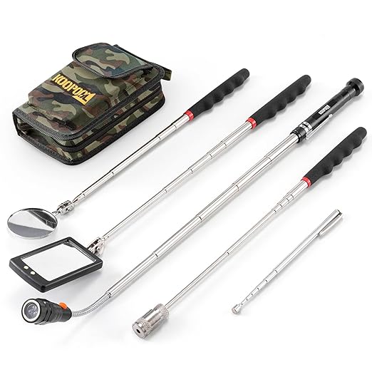 Telescoping Magnetic Pickup Tool Set, Inspection Mirror Telescoping, LED Flashlight, Cool Gadgets for Men, Valentine’s Day Gifts for Him, Husband, Boyfriend, Magnet Stick, Magnet Stick (Camo)