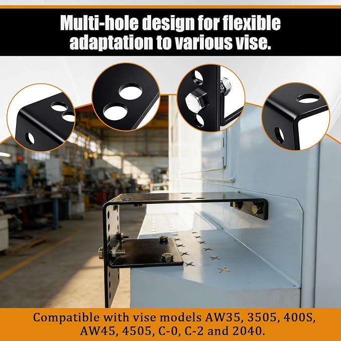 Outus Bumper Vise Mount Rv Bumper Support Bracket Pre-drilled for Versatile Height Adjustment, Easily Bolt to Utility Truck or Service Body Truck, Hardware Included, Carbon Steel, Black