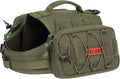ONETIGRIS Dog Backpack for Medium & Large Dogs, Nylon Backpack for Dogs Tactical Pet Backpack with Side Pockets for Hiking Walking Training Running (Green, Medium)