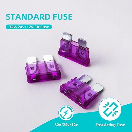 3 Amp Fuses Stanbdard Fuse 20Pcs, 3A Car Fuse Blade for Automotive, Truck, Boat, Motorcycle, SUV