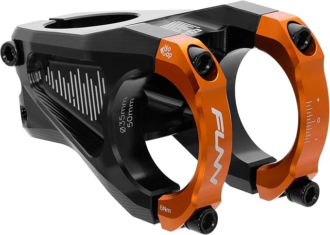 FUNN Equalizer Bike Stem with 10mm Drop or Rise, 35mm Bar Clamp (Length 50mm, Orange)