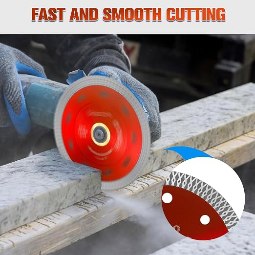 15 Pcs Diamond Saw Blade, 4.5 Inch Super Thin Tile Blade, Diamond Saw Blades for Angle Grinder, 4.5" Tile Blade for Smooth Cutting Marble Ceramics Porcelain Tiles(4.5 inch-15Pcs-Red)