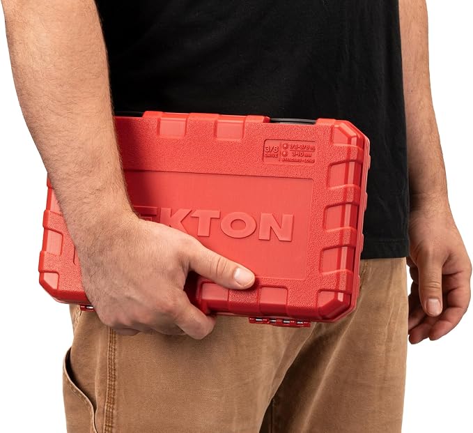 TEKTON Hex Bit Socket Set with Case, 38-Piece | SHB91316 | 3/8 Inch Drive, (1/8 - 3/8 in., 3 - 10 mm), Case