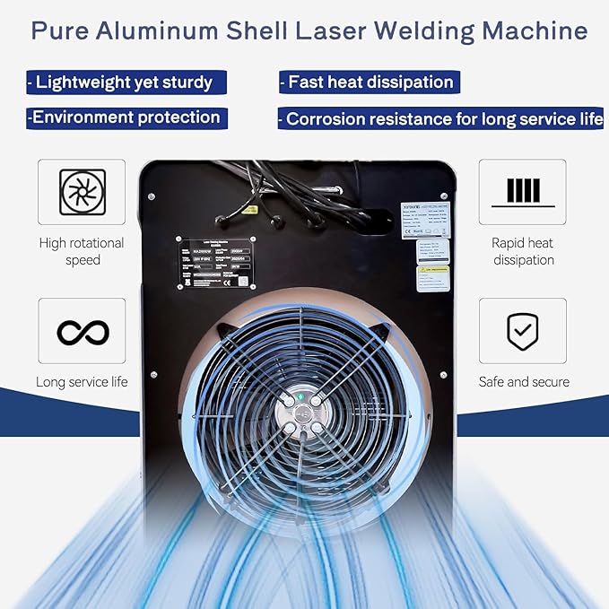 1500W Laser Welding Machine Double Wobble 6 in 1 Laser Welder/Cleaner/Cutter/Underwater Welding/Tack Weiding/Weld Seam Cleaning with Auto Wire Feeder for Aluminum, Stainless Steel, etc.