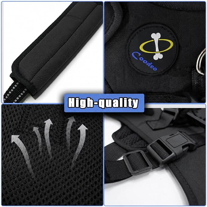 COODEO Dog Lift Harness for Large Dogs, Full Body Support Mobility Aid for Senior Dogs, Adjustable Help for Weak Hind Legs, Arthritis, Stairs & Cars(Black,M)
