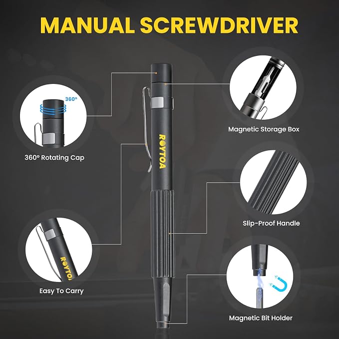 Mini Electric Screwdriver Set 3.7V, Precision Electric Screwdriver Cordless 80-in-1, 4 Torque Settings, 60 S2 Metal Bits, Magnetic Storage, Repair Tool for Electronics Watch Laptop Clocks Cameras