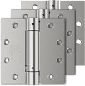 Luxbaro 3 Pack Self Closing Door Hinges, 4.5" x 4.5" Spring Loaded Hinges with Square Corners, Adjustable Tension for Garage, Front Door, Back Door, for Left and Right Hand Door, UL Listed