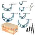 kimllier 6Pcs C-Type 0-6 Inch Outside Micrometer Accuracy Machinist Tool Set Accuracy 0.0001 Inch for Accuracy Measurement Work