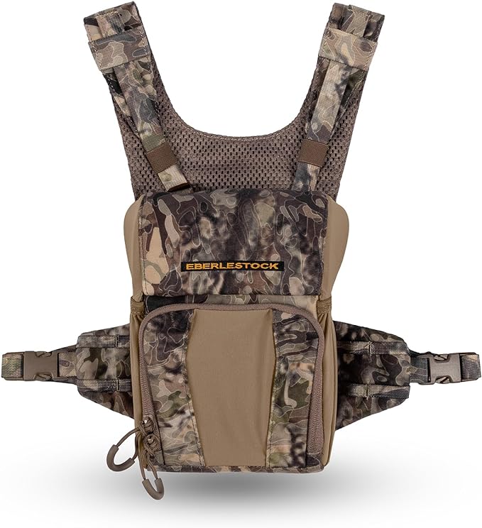 Eberlestock Recon Modular Bino Pack - Advanced Binocular Harness System | Customizable Attachments, Chest Rig with Magnetic Closure to Keep Binos Secure, Dual Side Zipper Pockets
