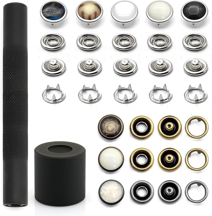 CRAFTMEMORE Snap Fastener Setting Tool for Pearl Snap Ring Fastener Buttons - Snaps NOT Included (Prong Snap Setter)