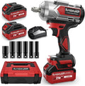 Cordless Impact Wrench 960Ft-lbs - 1300N·m High Torque Impact Wrench - 21V 2600RPM Brushless Power Impact Gun with 2 × 4.0Ah Battery 6 Sockets & Charger & Carry Case for Car Tire Truck DIY