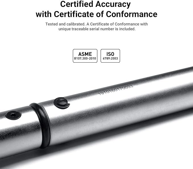 Capri Tools 31201 15-75 Foot Pound Industrial Torque Wrench Drive, 3/8" Drive, Matte Chrome