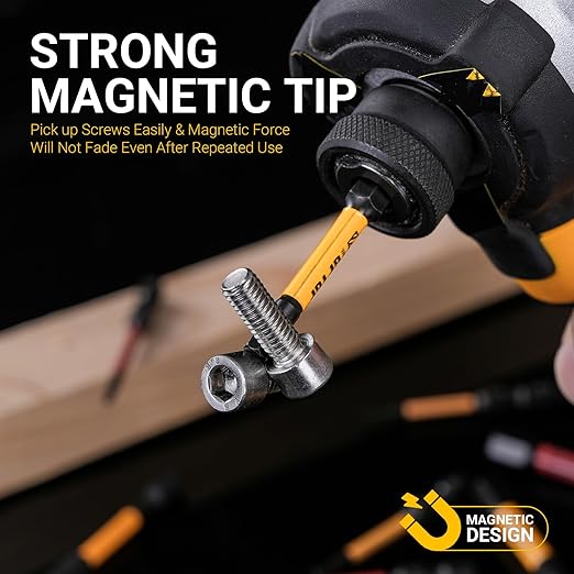 TGFTGF Impact Hex Head Allen Wrench Drill Bit Set, 12PCS, 4-Inch (Metric), Premium S2 Steel 1/4” Hex-Shank Hex Bit Set, CNC Machined Magnetic Screwdriver Bit Set, Storage Box, for Automotive Home DIY