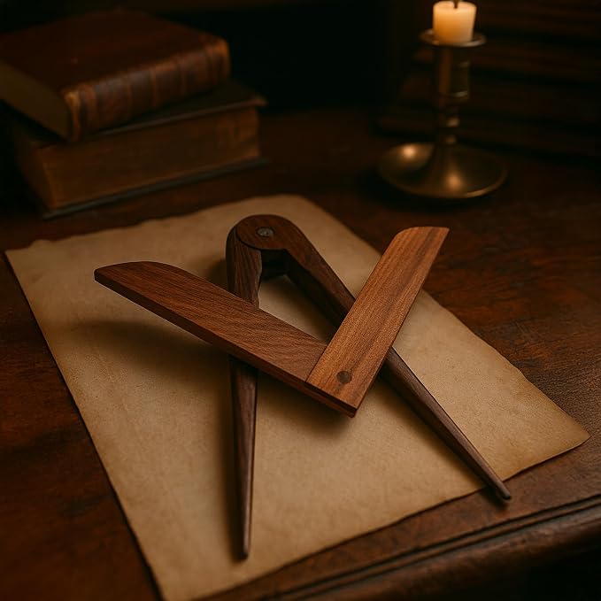 Decorative Freemason Wooden Square and Compass Set