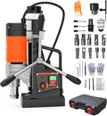 1650W 1.57" Boring Magnetic Drill - 2922Lbf 10-Speed Portable Mag Drill Press, 810 RPM with 10 Drill Bits + 3 Twist Drills + Plastic Box for Industrial Metal Surface