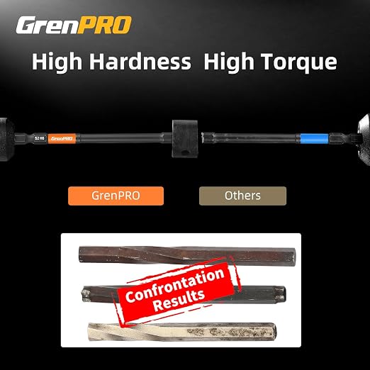 GRENPRO Allen Wrench Drill Bit Set 22pcs Hex Bit Set，Impact Driver Bit Set，Screwdriver Bit Set，Allen Wrenches Sets，Allen Socket Set，4" Long Metric&SAE 1/4" Hex Shank Magnetic Allen Key Drill Bits Sets