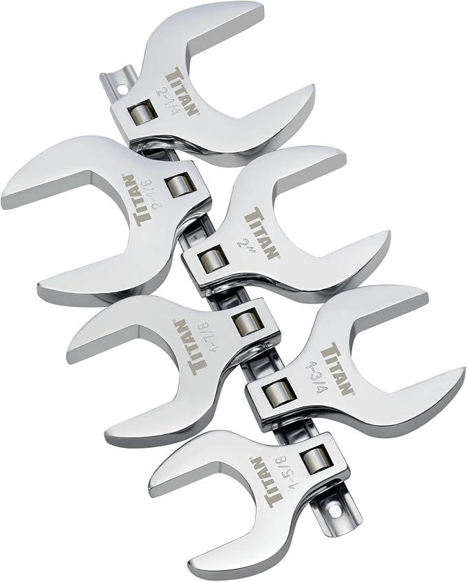 Titan 17676 6-Piece 1/2-Inch Drive SAE Jumbo Crowfoot Wrench Set