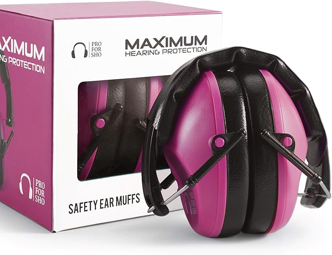 Pro For Sho 34dB NRR Hearing Protection Ear Muffs – Highest NRR Compact Design Ear Protection for Loud Events & Sensory Use