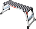 Step Platform, Aluminum Folding Work Platform with Non-Slip Surface 330 lbs Load Capacity Scaffolding Platform and Gorilla Ladder Alternative for Home Improvement Painting Cleaning Auto Detailing