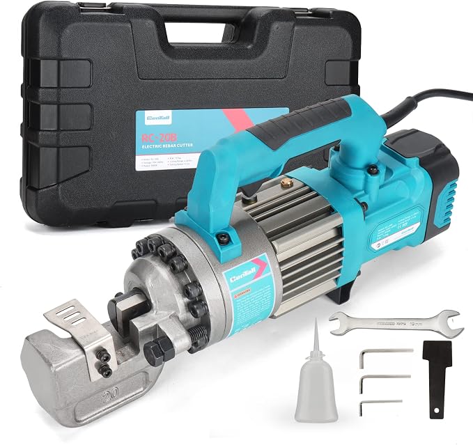1050W Electric Rebar Cutter, Portable Rebar Cutter, Cutting up to 3/4 Inch 4-20mm #6 Rebar, Cutting Speed 1.5-2S RC20B (Blue)
