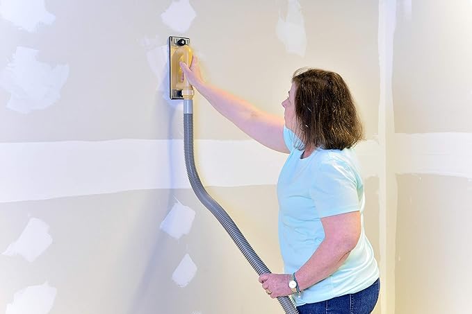 Hyde Tools 09165 Dust-Free Drywall Vacuum Hand Sander with 6-Foot Hose