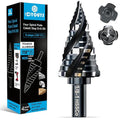 Four Spiral Flute M35 Step Drill Bit Set 1/8"-1"(9 Sizes), 3/8" Shank for Metal Step Drill bit, Impact Resistant Cobalt Step Drill Bit, for Stainless Steel, Wood, Aluminum, Plastic