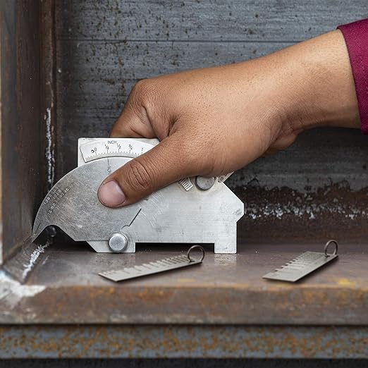 Weewooday 3 Pcs Metal/Wire Sheet Thickness Gauge Tool Portable Stainless Steel Welding One Sided Material Thickness Gauge Plated Size Inspection Tool