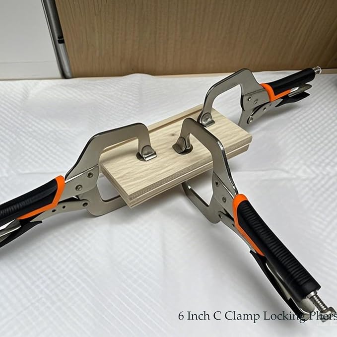 HOZEON 3 PCS 6 Inch C Clamp Locking Pliers, Heavy Duty Welding C Clamp Pliers with Swivel Pads, Vise Grip Locking Pliers Face Clamps for Woodworking, Welding, Building