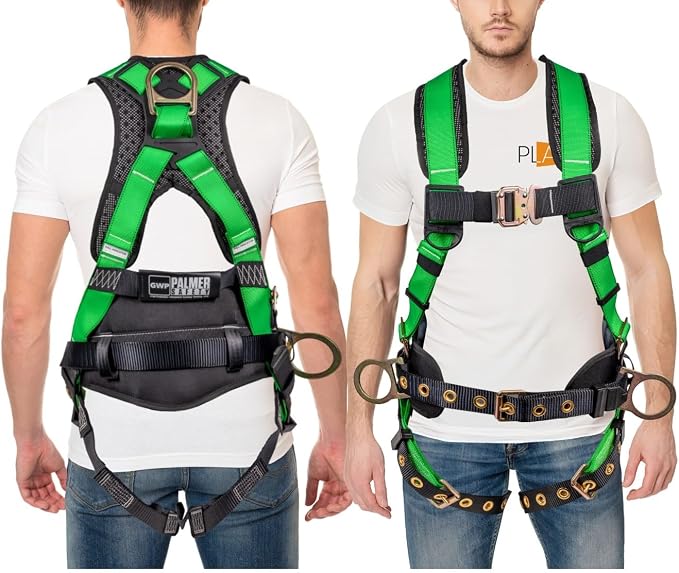 Hammerhead 5pt Safety Harness Back Padded, QCB Chest, Tongue Buckel Legs Straps, Back & Side D-Rings
