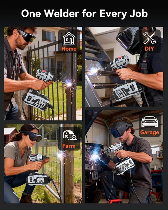 Portable Welding Machine:【2026 Next-Gen】110V Handheld Welder with Balanced Design, LCD Display & 3 Modes (MMA/Hot Start/Arc Force), 200A IGBT Inverter ARC Welder Gun Fits 1/16"-1/8" Rods, Gray