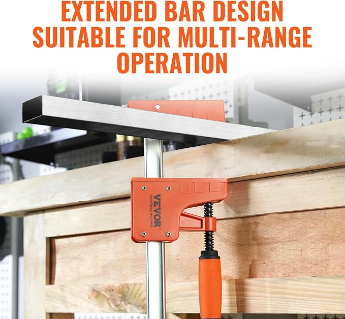 VEVOR Bar Clamps for Woodworking, 2-Pack 50" Parallel Clamp Set, F Clamp with 1100 lbs Load Limit, Even Pressure, High-strength Plastic and Carbon Steel, Wood clamps for Woodworking Metal Working | For Wood or Metal Working, 1100 lbs Load Limit, Large ...