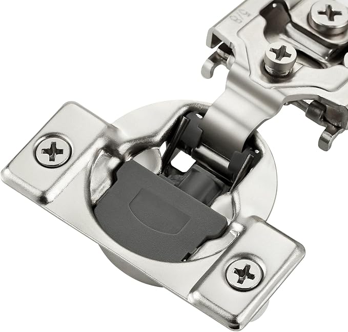 50 Pack 25 Pairs 5/8 Inch Overlay Soft Close Hinges for Kitchen Cabinet - Satin Nickel Hidden Stainless Steel Concealed Self Closing Hinge