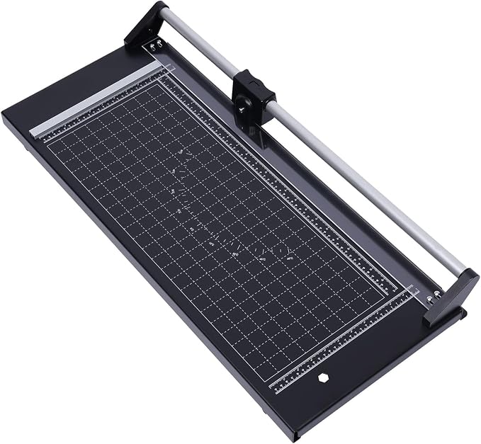 14 Inch Rolling Cutter Precision Rotary Paper Trimmer,Manual Heavy Duty Professional Rolling Trimmer for Photo Paper,Film,Art Paper Jam,Office Paper,Thin Plastic Soft Board,PVC,Cutting Table