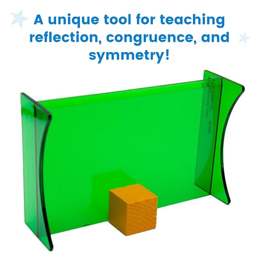 hand2mind GeoReflector Mirrors Classroom Set, Explore Reflection and Symmetry, Trace and Draw, Geometry Learning Tools, Kids Tracing Tool, Drawing Aid, Teacher Supplies for Math Classroom (Set of 32)