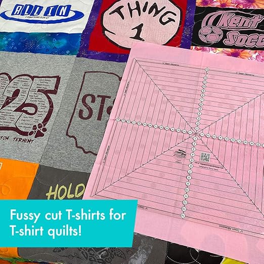 Creative Grids 14-1/2in Square It Up or Fussy Cut Square Quilting Ruler – CGRSQ14 – Made in USA, Non-Slip Grip Acrylic Quilting, Sewing, Crafting, Patchwork Ruler & Template