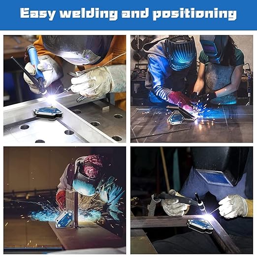 28lb Welding Magnets, Heavy Duty Magents Holder, 4Pcs 3" Strength Strong Magnetic Clamps Arrow Holder Metal Working Mig Tools and Equipment 45, 90, 135 Degree Angle in Soldering, Marking Off, Pipe
