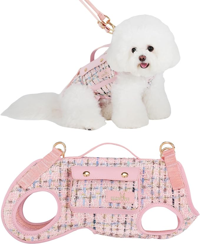 Wakytu Dog Lift Harness Dog Carrier Sling for Small Dogs & Cats,L | stylish puppy sling carrier with handle & pocket,adjustable leash,walking & travel