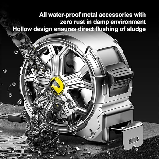 Tape Measure 25ft, Stainless Steel Retractable Tape Measure, Waterproof & Rustproof Steel Measuring Tape with Hollow Design for Renovation, Construction, Carpentry (25')