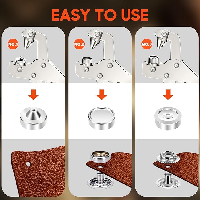 Snap Fastener Tool, Snap Kit with Tool, Canvas Snap Tool with 300 pcs Boat Cover Snaps, Repair and Replace Snaps DIY Leather, Sewing, Tarps, Fabric