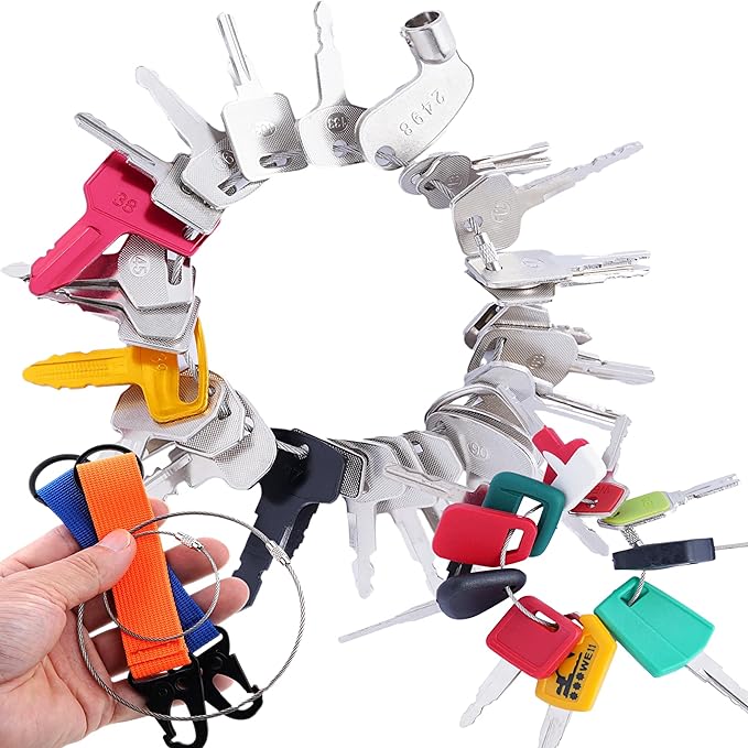 Heavy Equipment Key Set, Construction Keys,Construction Equipment Multi Keys fit Common Major Equipment Manufactures Forlift Excavator Tractor Lodaer