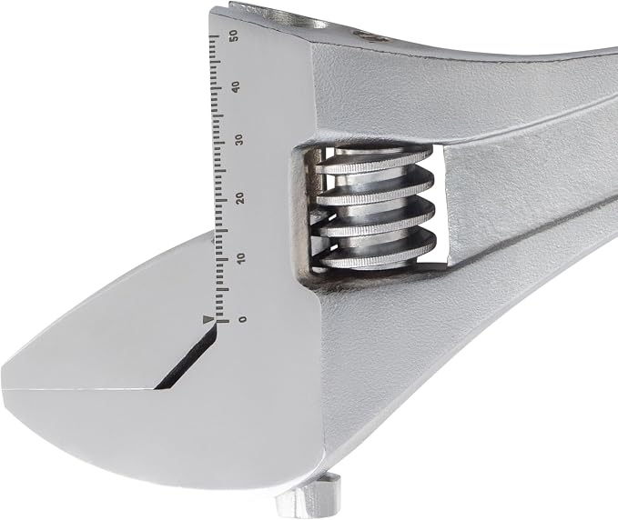 Sunex Tools 18" Adjustable Wrench, Forged Chrome Vanadium Steel, 2.25" Jaw Capacity with Quick-Adjust Knurl and Dual SAE Metric Scale, Anti-Rust Coating (Model SXAW18C)