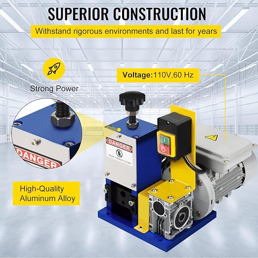 Vevor Automatic Electric Wire Stripping Machine 0.05"-0.98",Portable Dark Blue Wire Stripper, Wire Stripping Machine Tool for Scrap Copper Recycling (Dark Blue): Tools & Home Improvement
