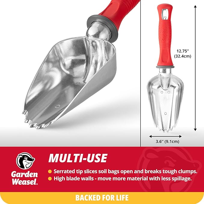 Garden Weasel Potting Scoop - Oversized | Dig and Transport | Planting and Gardening Hand Digging Tools, Heavy Duty Soil Scoop, Mini Gardening Shovel | 91362 | Gift for Mom, Idea