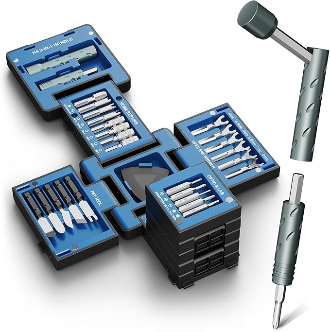 STREBITO 55-in-1 Precision Screwdriver Set, Compact Magnetic Repair Tool Kit with 2-in-1 Screwdriver, Mini Wrenches, Pry Tools and Specialty Bits for Electronics, Computer, Laptop, Phone, Bike (Black)