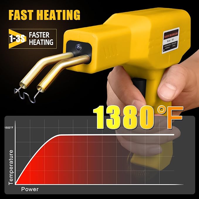 ATOLS Upgraded Plastic Welder, 1000PCS Staples, Pure Copper Transformer, Rapid Heating, Plastic Welding Kit, Hot Stapler Kit, Plastic Welder Gun Kit, Car Bumper Repair Kit, Plastic Repair Kit