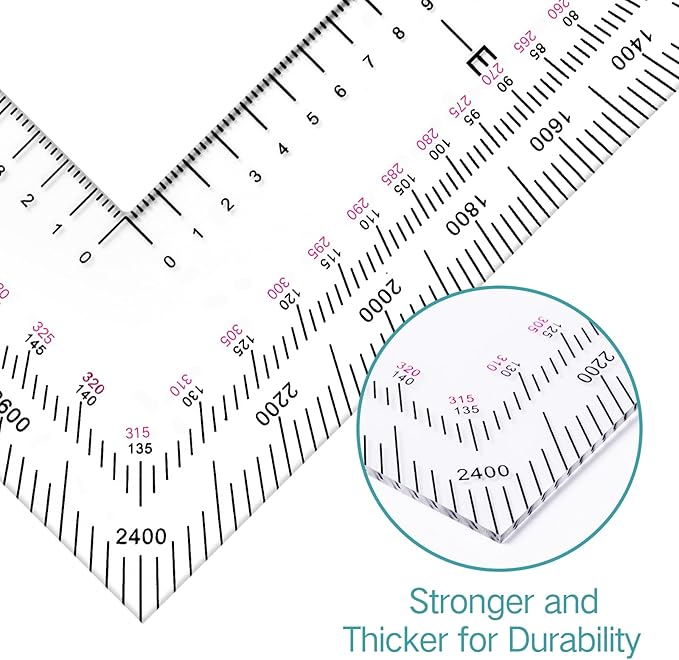 Zonon 2 Pcs 5 Inch Military Map Protractor Military Style Utm/mgrs Coordinate Scale Map Perfectly Cut Land Navigation Protractor Maps Reading and Grid Coordinate Reader