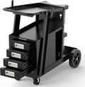 YESWELDER 2-Tier Welding Cart with 4 Drawers, Heavy Duty Large Storage Welding Trolley with 360° Rolling & Safety Chains for MIG TIG Welder and Plasma Cutter